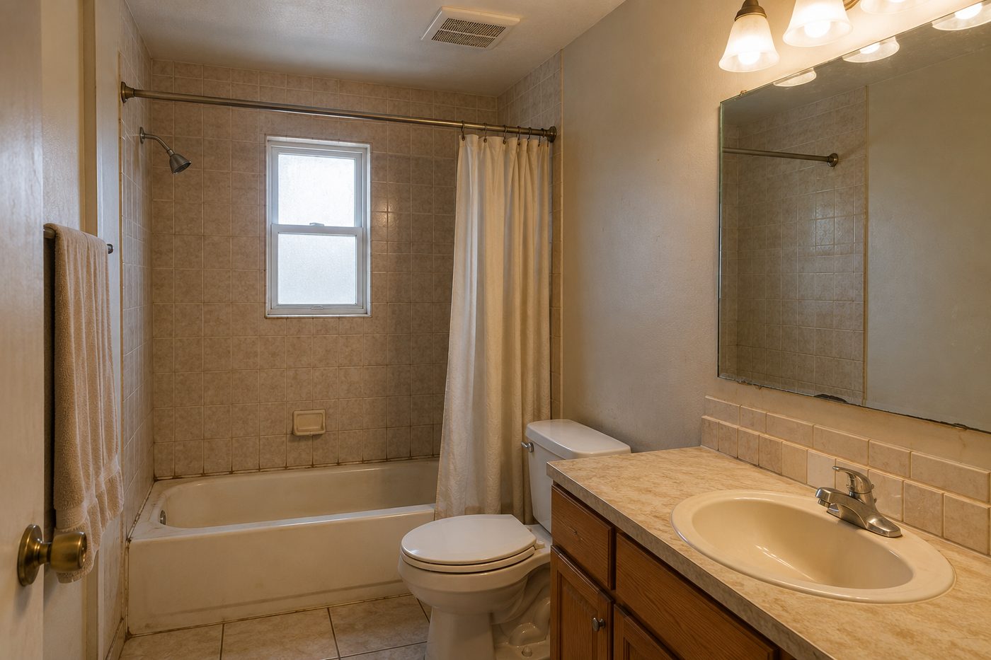 Complete bathroom transformation — before