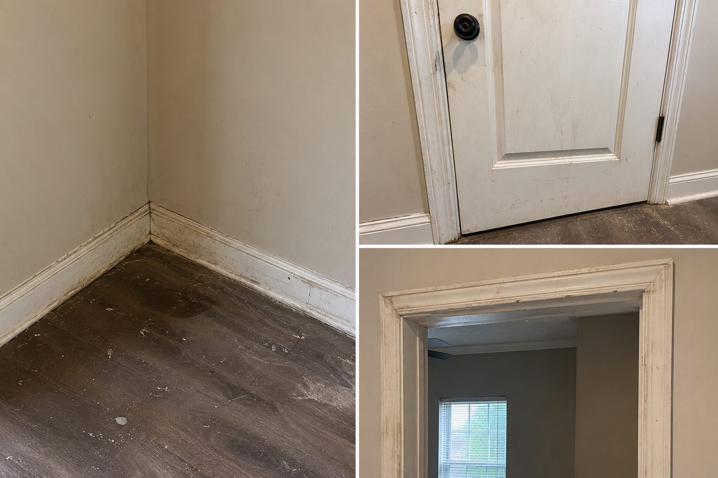 Doors and trim painting — before