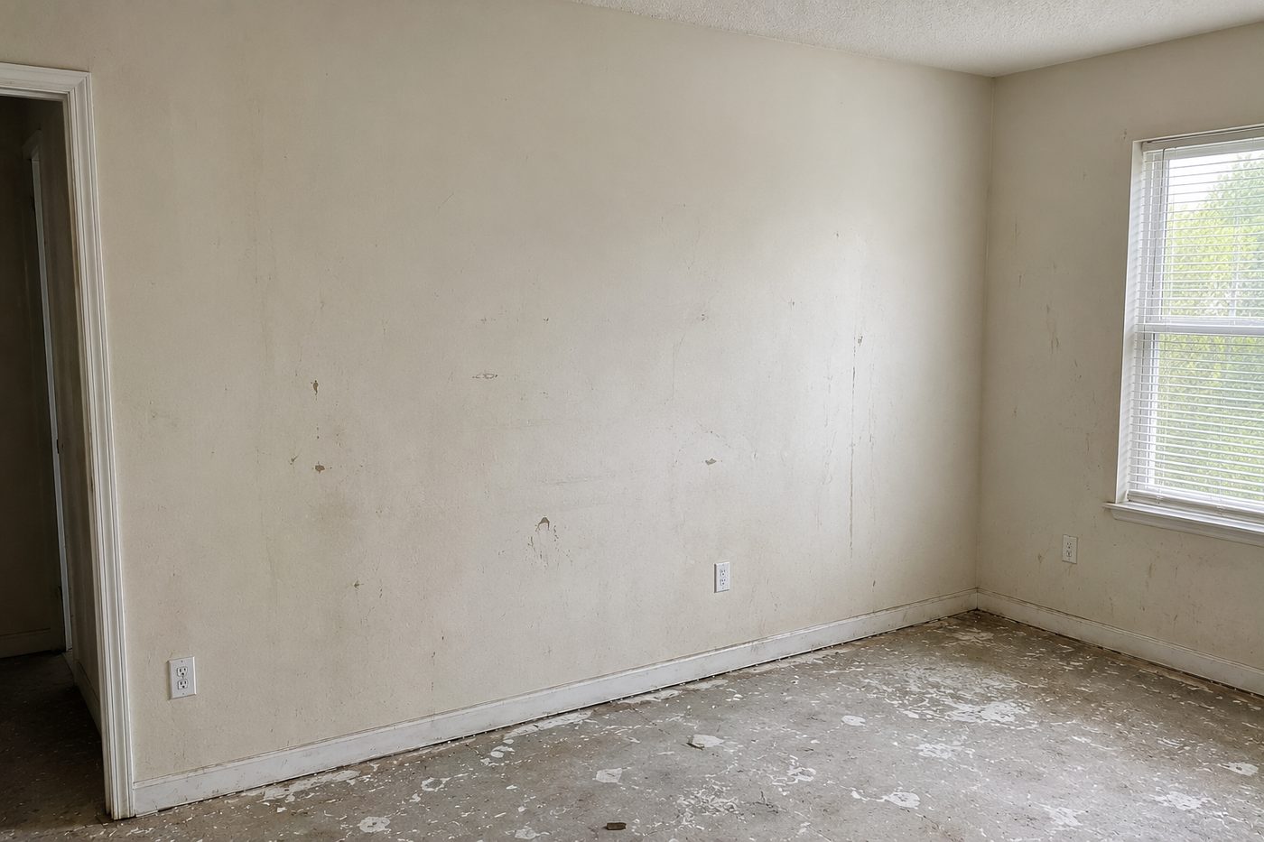 Drywall repair — before