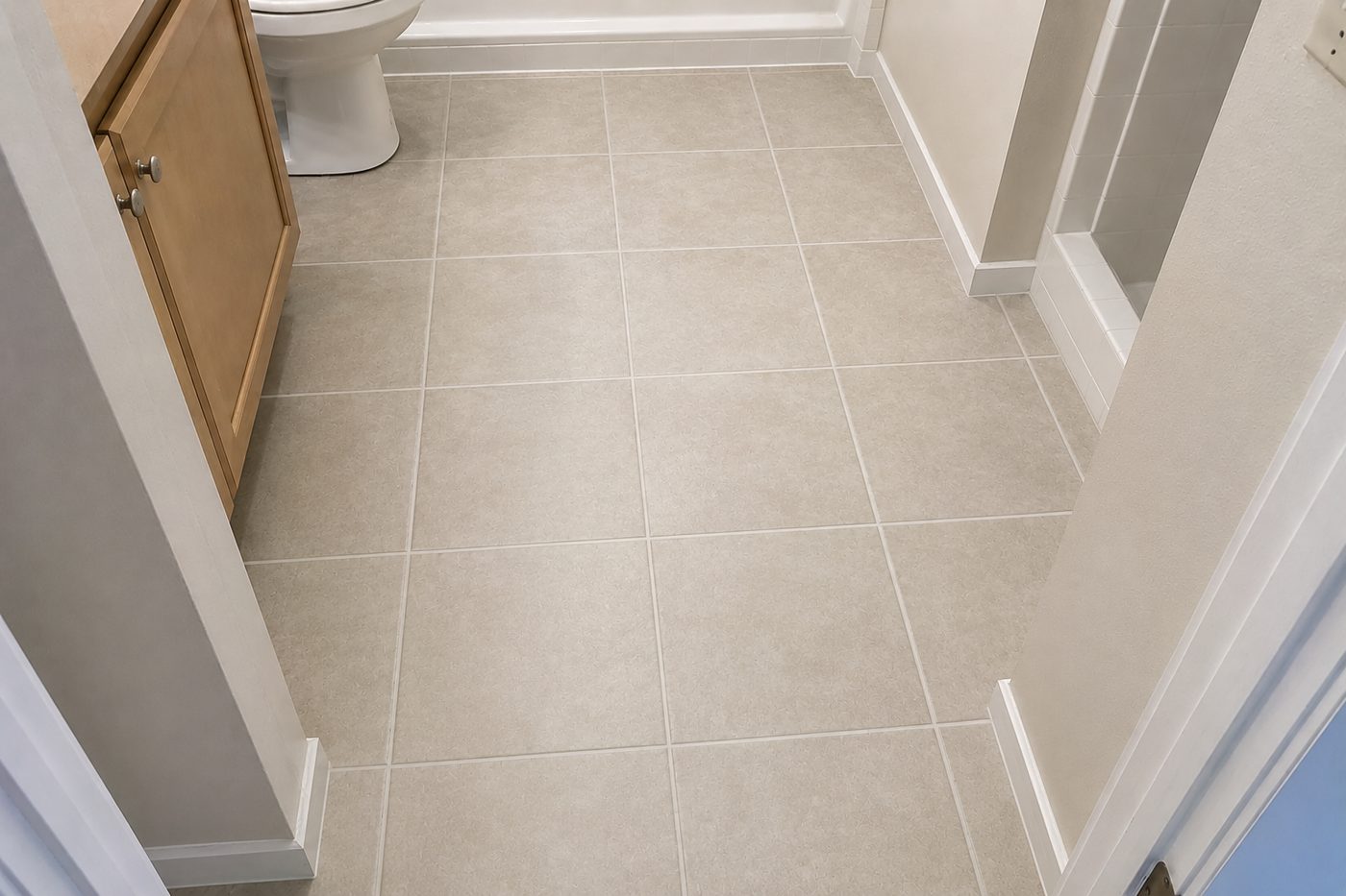 Floor tile installation — after
