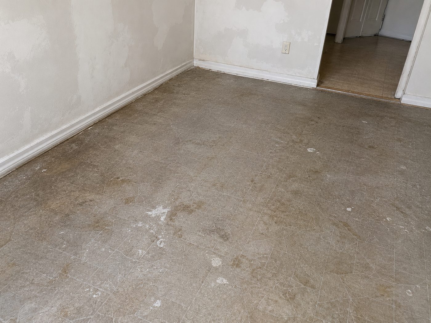 LVP flooring installation — before